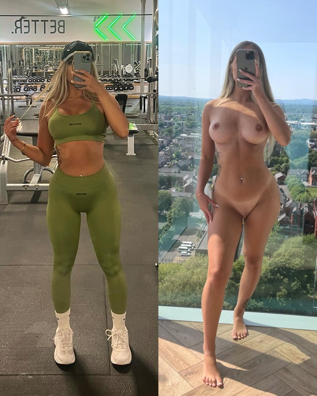 Me at the gym vs. Me fully naked 😅